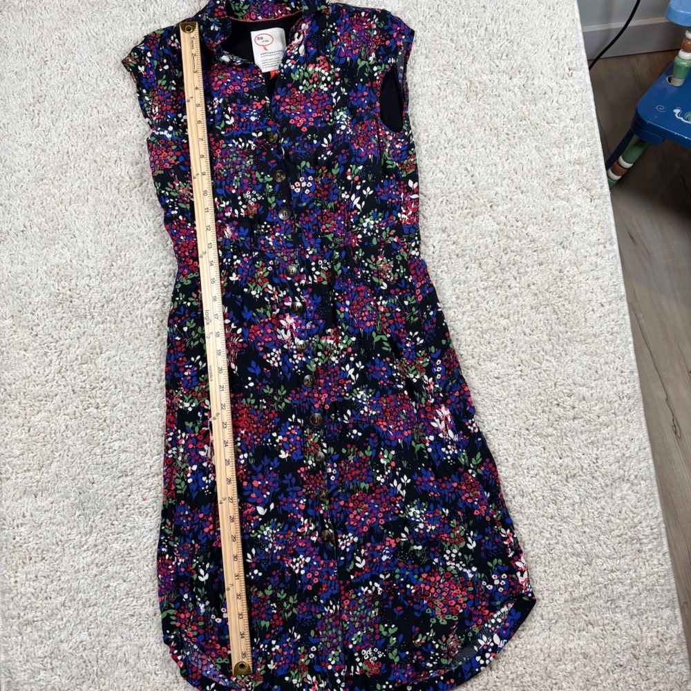Conversations by Anthropologie 32 of 52 Floral Button Smocked Dress Women US 4 - Picture 2 of 10